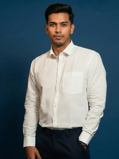 essentials | white regular fit shirt