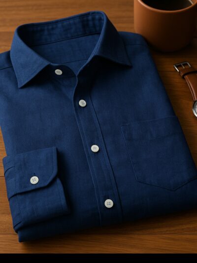 oxy linen | navy blue super prime linen shirt