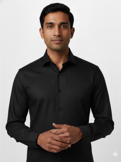 giza silk | absolute black long staple giza cotton shirt
