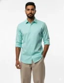 giza silk | aqua mint long staple giza cotton shirt