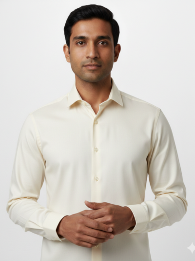 giza silk | ivory cream long staple giza cotton shirt
