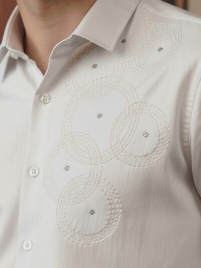 noble stitch | orbit geometric giza cotton shirt