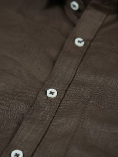oxy linen | coffee brown super prime linen shirt
