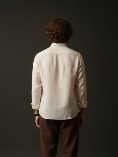 oxy linen | cinnamon beige super prime linen shirt