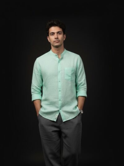 oxy linen | seafoam green super prime linen shirt